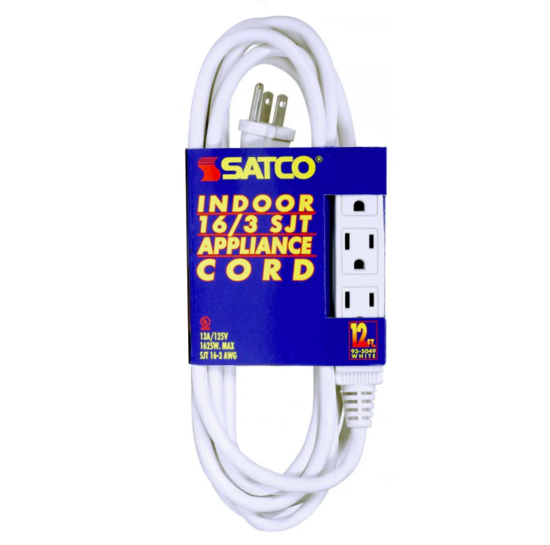 16/3 SJT Extension Cord β 12ft. β White