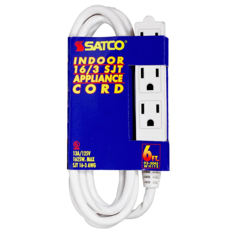 16/3 SJT Extension Cord β 6ft. β White