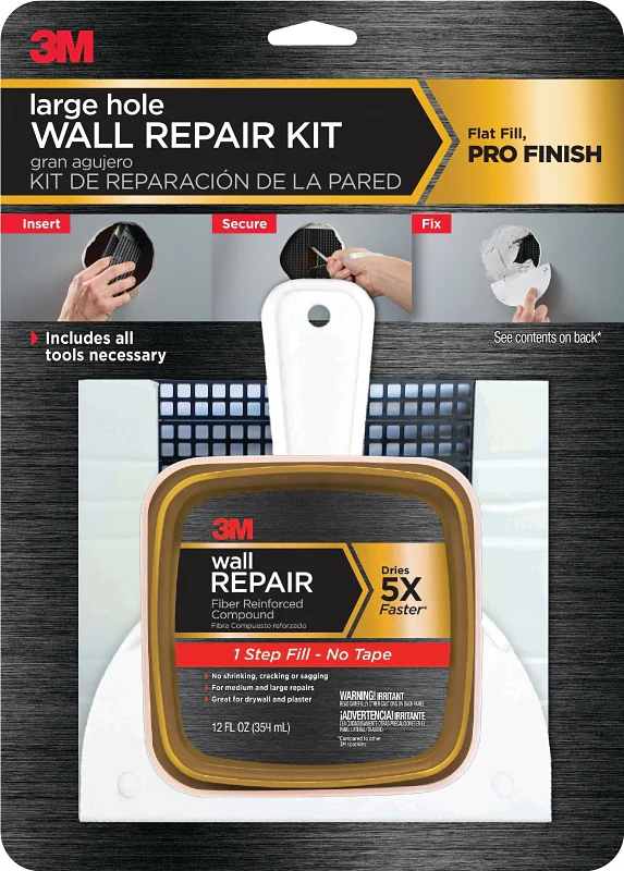3M High Strength Large Hole Wall Repair Kit โ 12 fl. oz.