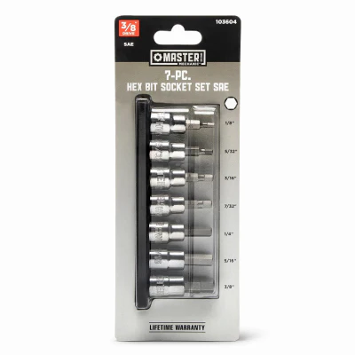 7-Pc. SAE Hex Bit Set – 3/8 In. Drive - Image 2