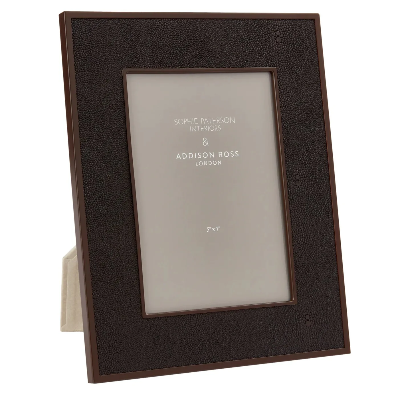 Addison Ross Anthracite Faux Shagreen & Bronze Photo Frame β Black β 5" x 7"