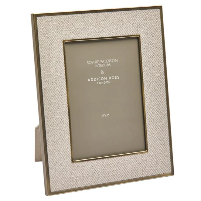 Addison Ross Sophie Paterson Herringbone Photo Frame – Oatmeal – 5" x 7"