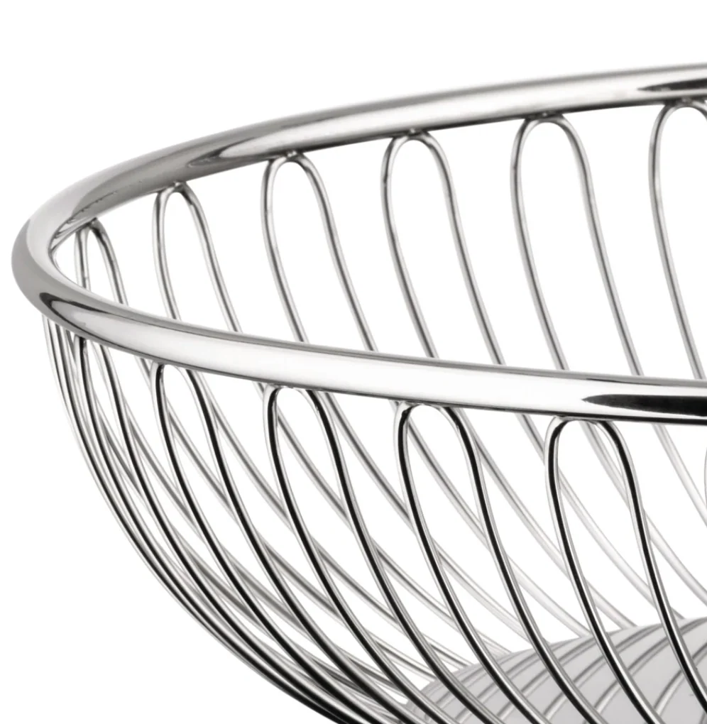Alessi "829" Oval Wire Metal Basket – 11"x 8" –  Polished Stainless - Image 4