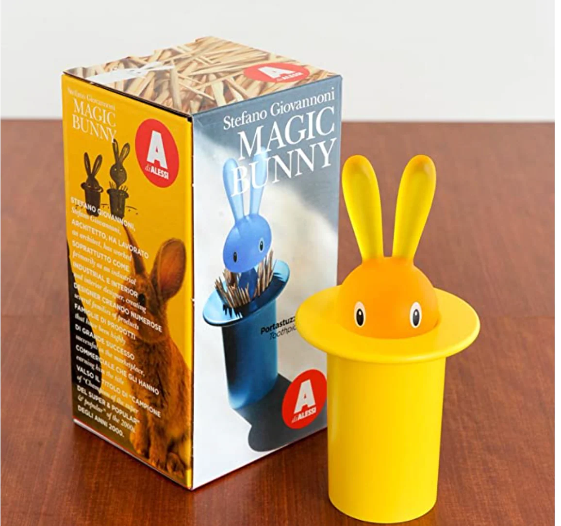 Alessi Magic Bunny Toothpick Holder – Yellow - Image 2