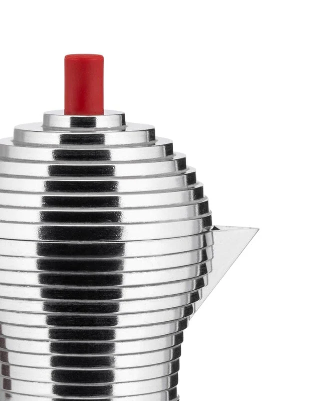 Alessi Pulcina Stovetop Espresso Maker 3 - Cup – Red - Image 2