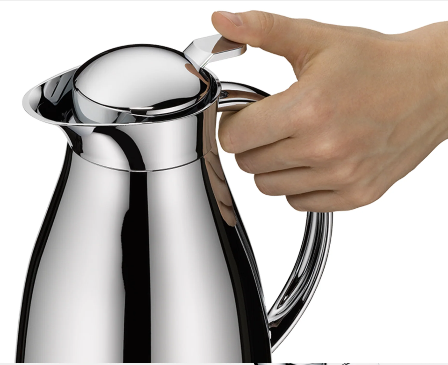 Alfi Senso Thermal Dispenser Vacuum Carafe – 1 Liter – Chrome Plated Metal - Image 2