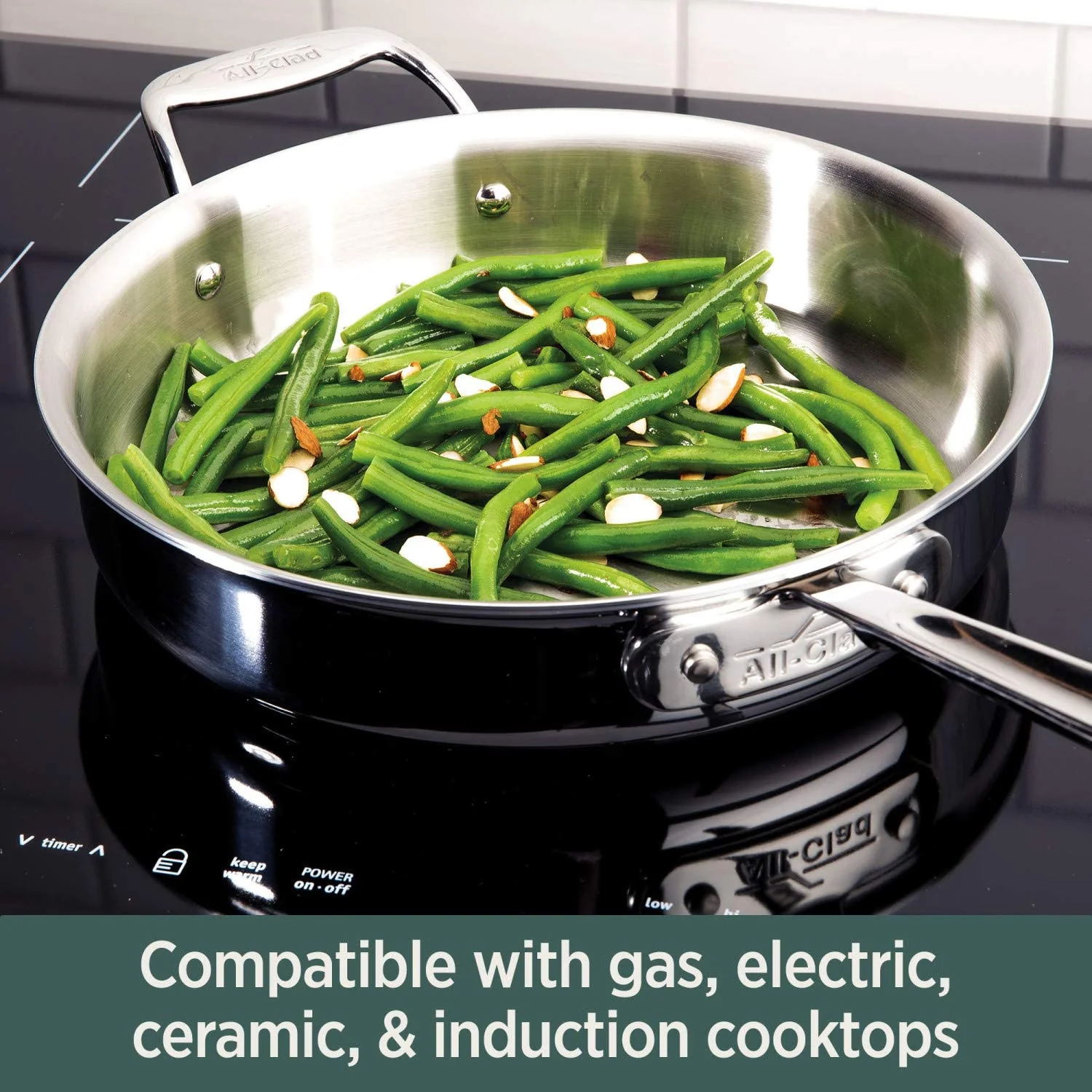 All-Clad D5 Brushed Stainless Steel Saute Pan With Lid – 3qt - Image 3