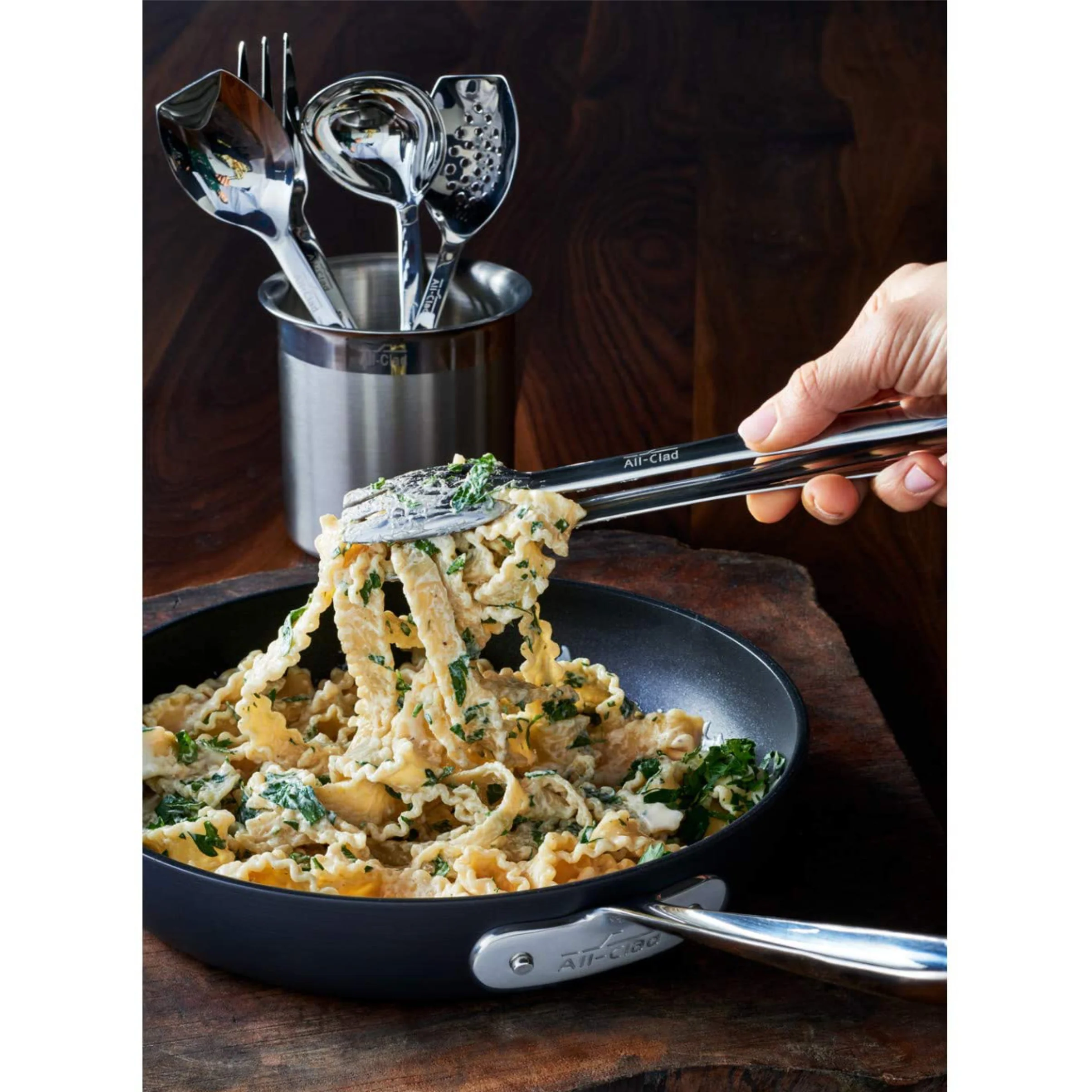 All-Clad Cook-Serve 9.5" Stainless Steel Tongs - Image 2