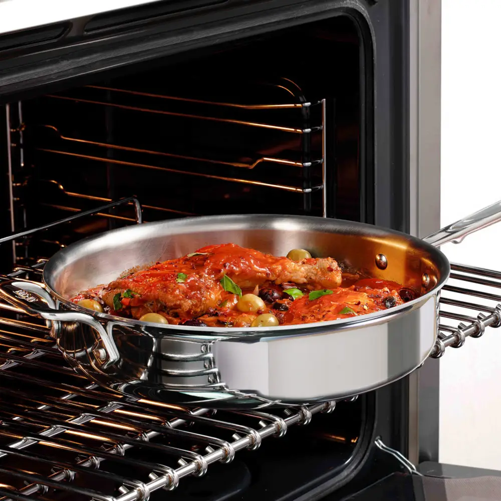 All-Clad D3 Stainless Steel 6-Quart Sauté Pan With Lid - Image 5