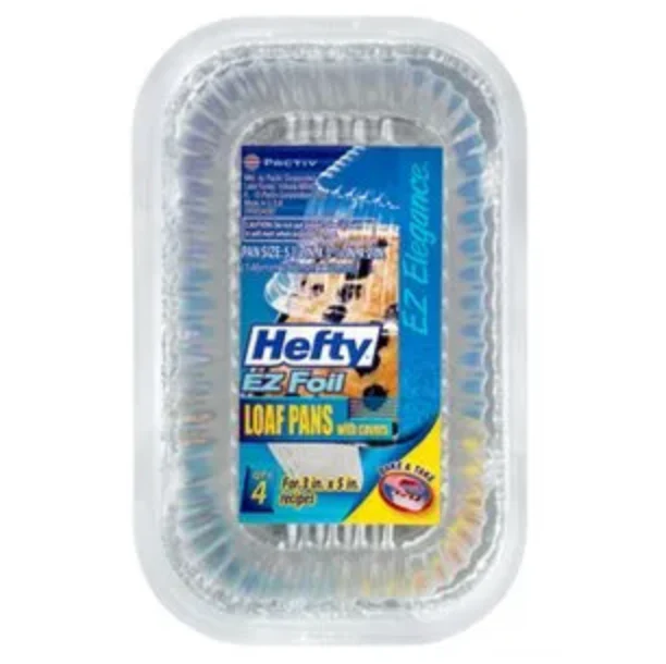 Aluminum Foil Loaf Pans With Lids – 5.75 x 3.25 x 2 – 4 Pack