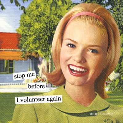 Anne Taintor "Volunteer" Cocktail Beverage Napkins – 20pk