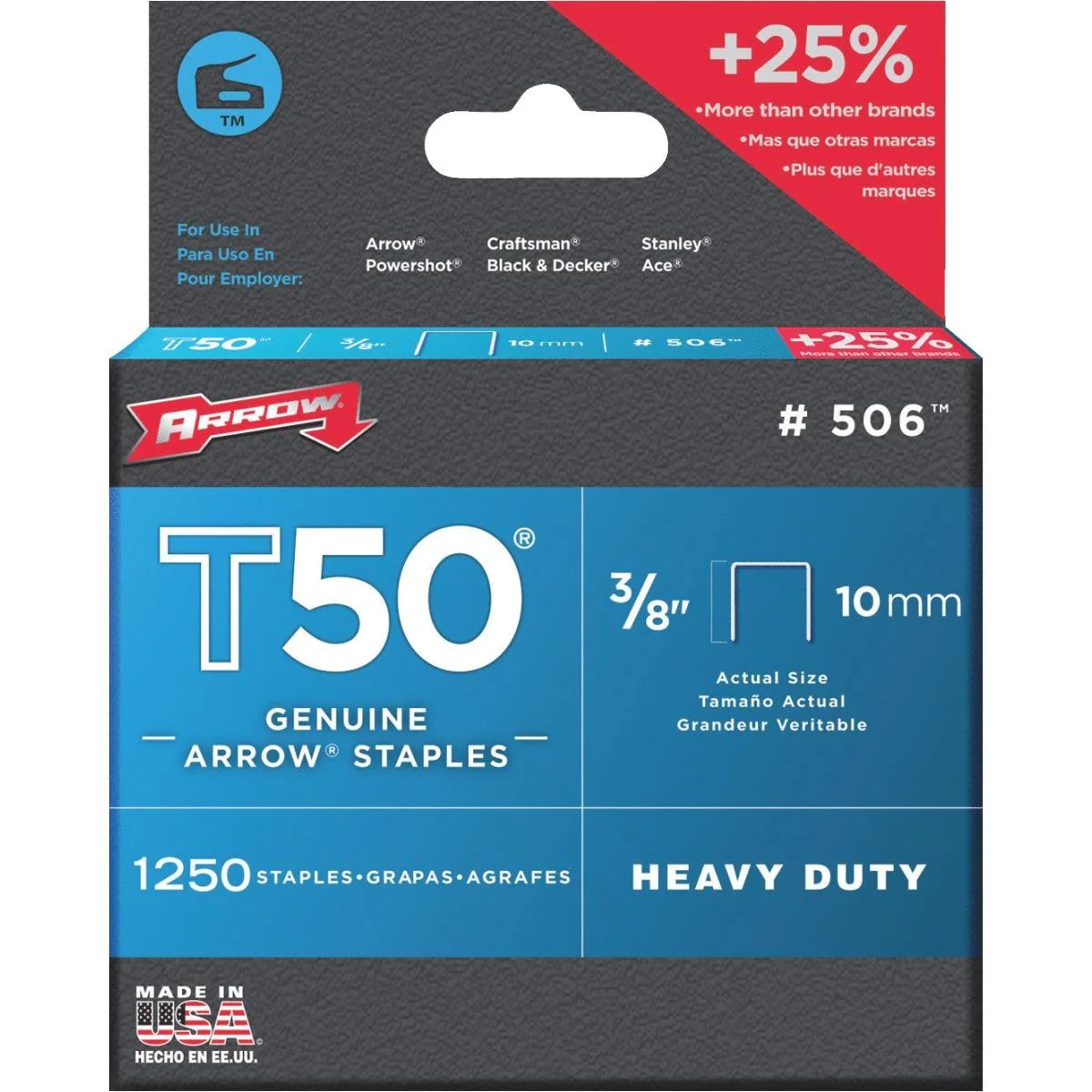 Arrow T50 Staples – 3/8" 10mm