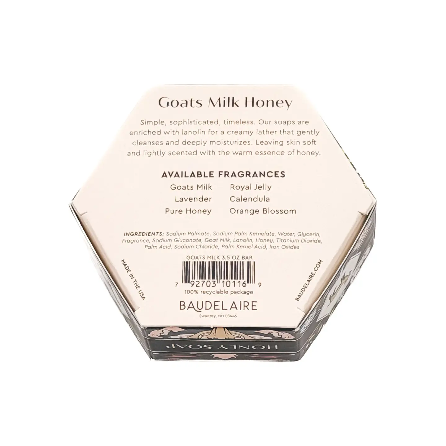 Baudelaire Goats Milk Honey Bar Soap – 3.5oz - Image 4