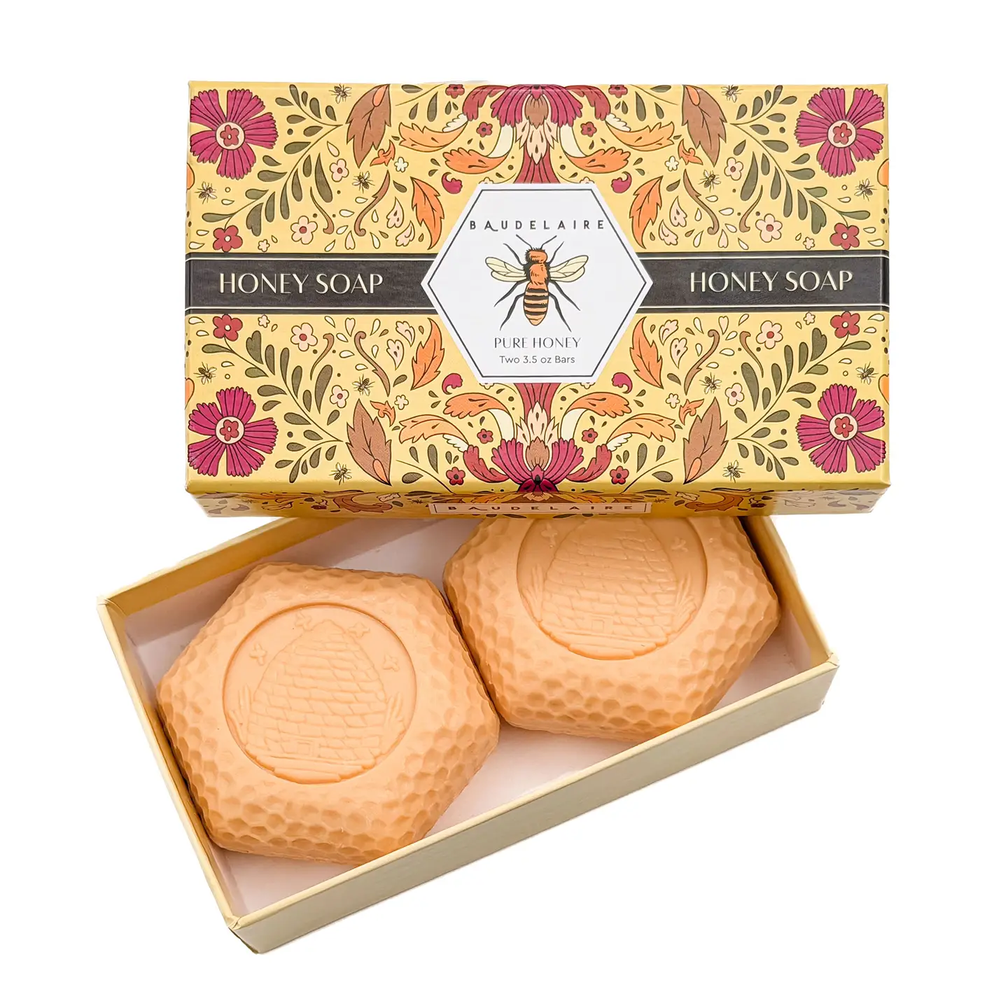 Baudelaire Pure Honey Bar Soap – 3.5oz –  2 Bar Gift Box