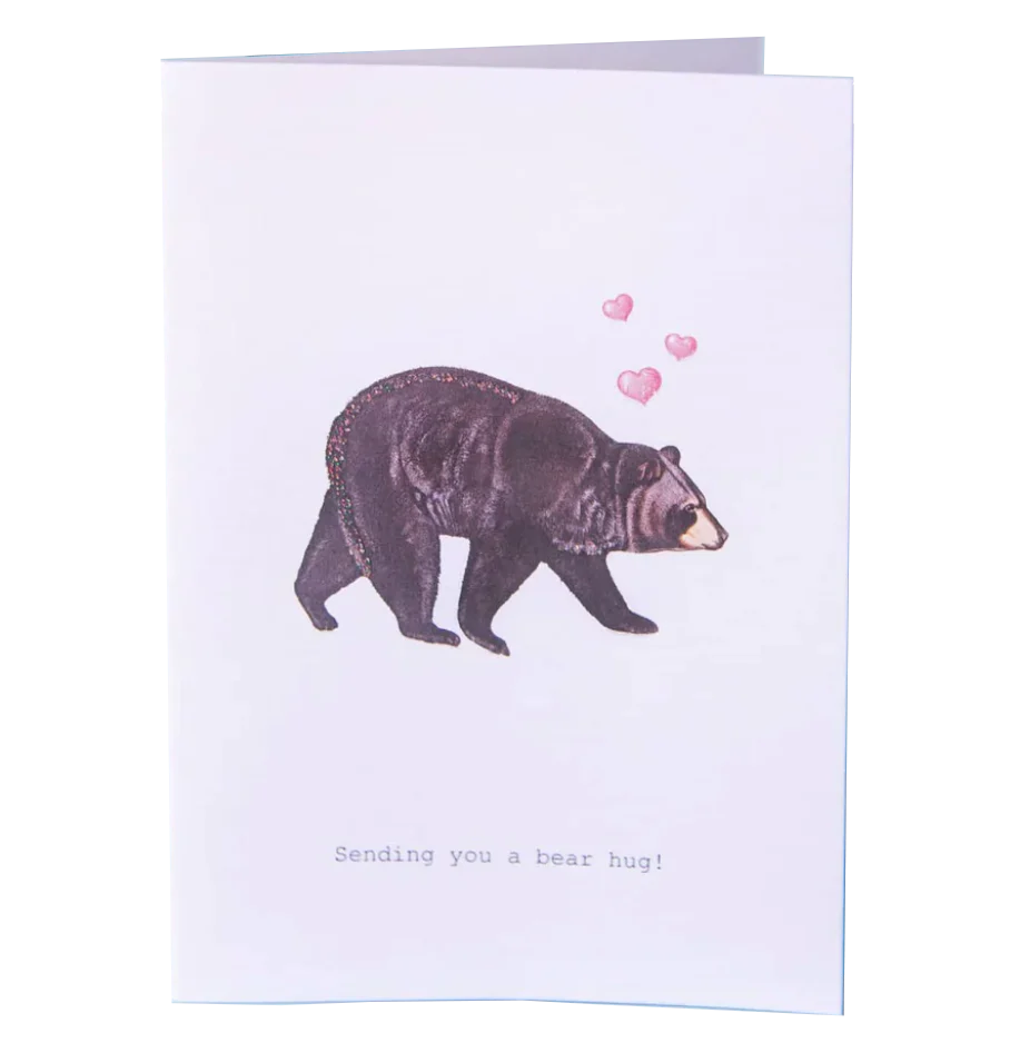Bear Hug Glitter Greeting Card β 3.5" x 5"