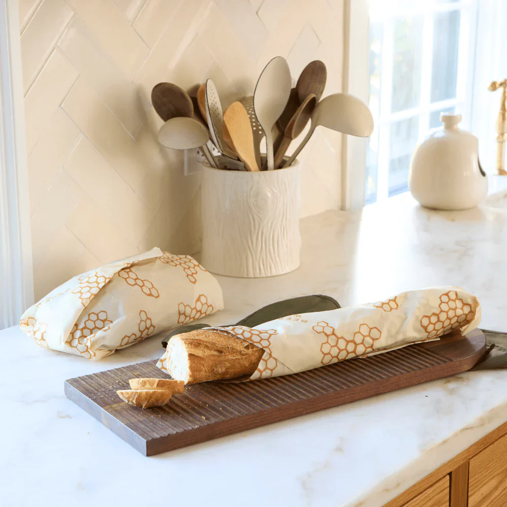 Bees Wrap Eco Friendly Food Storage Bread Wrap – Honeycomb - Image 3