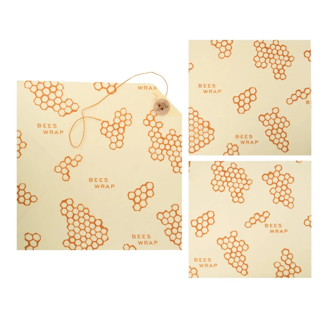Bees Wrap Eco Friendly Food Storage Lunch Wrap 3Pk – Honeycomb