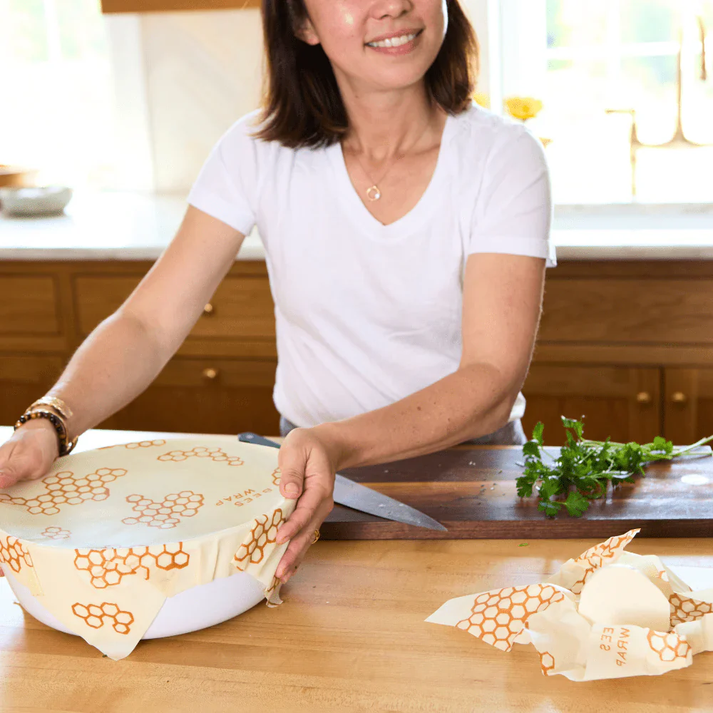 Bees Wrap Eco Friendly Food Storage Wrap – Assorted 3Pk – Honeycomb - Image 3