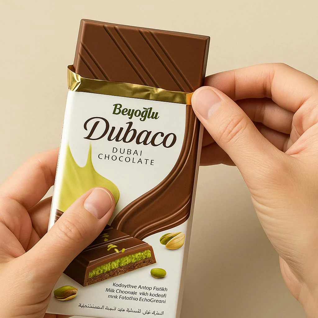 Beyoglu Dubaco Dubai Pistachio Kataifi Milk Chocolate Bar – 200g ** - Image 3
