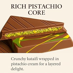 Beyoglu Dubaco Dubai Pistachio Kataifi Milk Chocolate Bar – 200g ** - Image 4