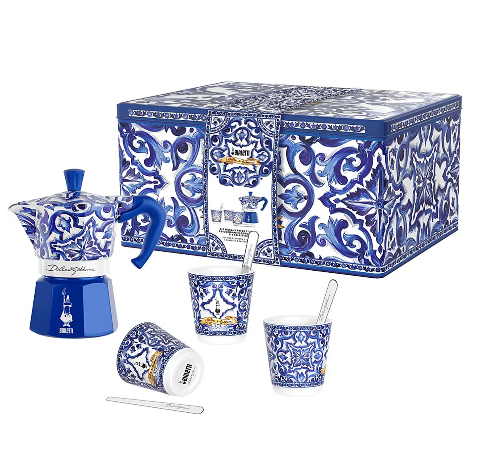Bialetti Moka Express Dolce & Gabbana 3-Cup Coffee Maker  Gift Set – Mediterranean Blue