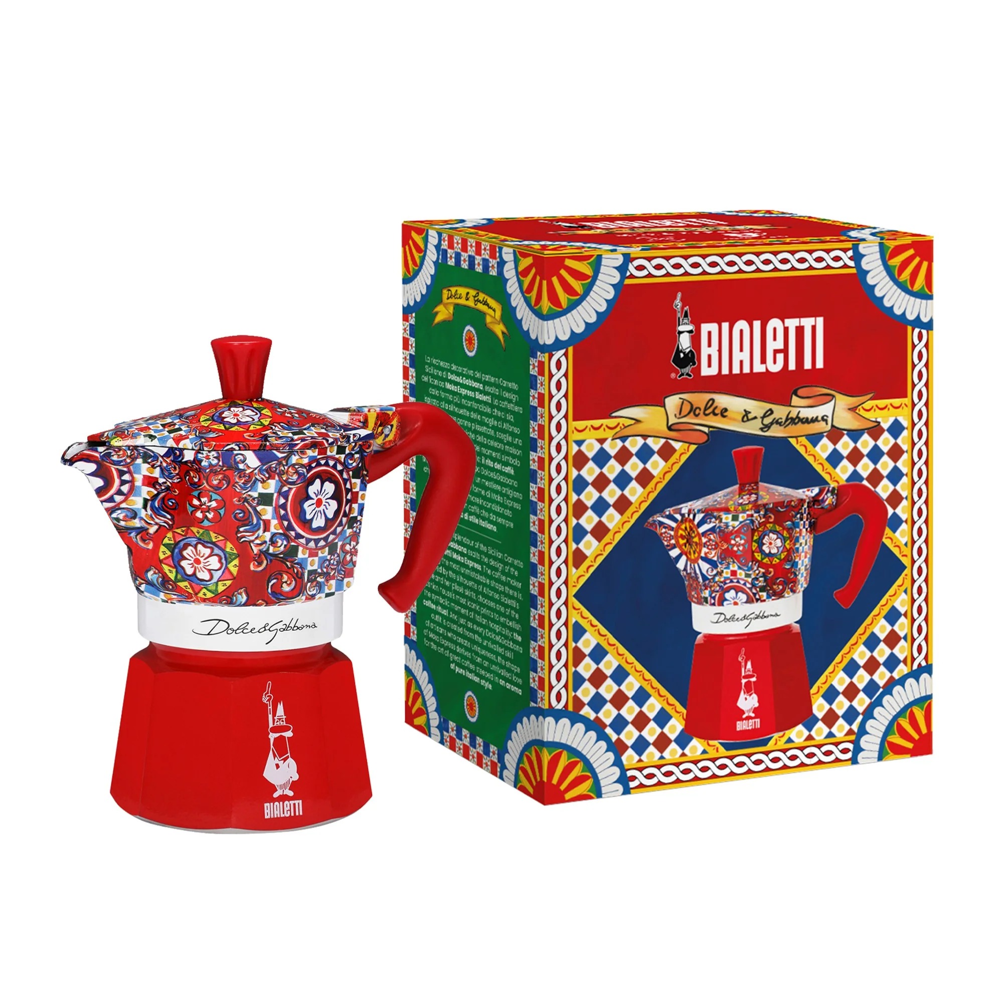 Bialetti Moka Express Dolce & Gabbana Stovetop Espresso Maker – 3 Cup – Red - Image 3