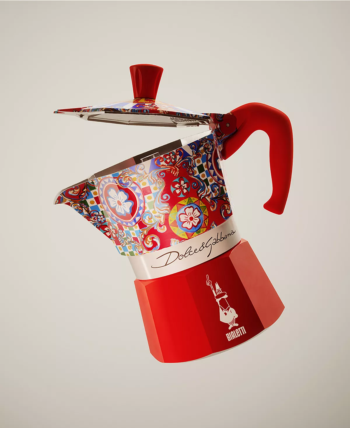 Bialetti Moka Express Dolce & Gabbana 6 Cup Stovetop Espresso Maker - Red - Image 4