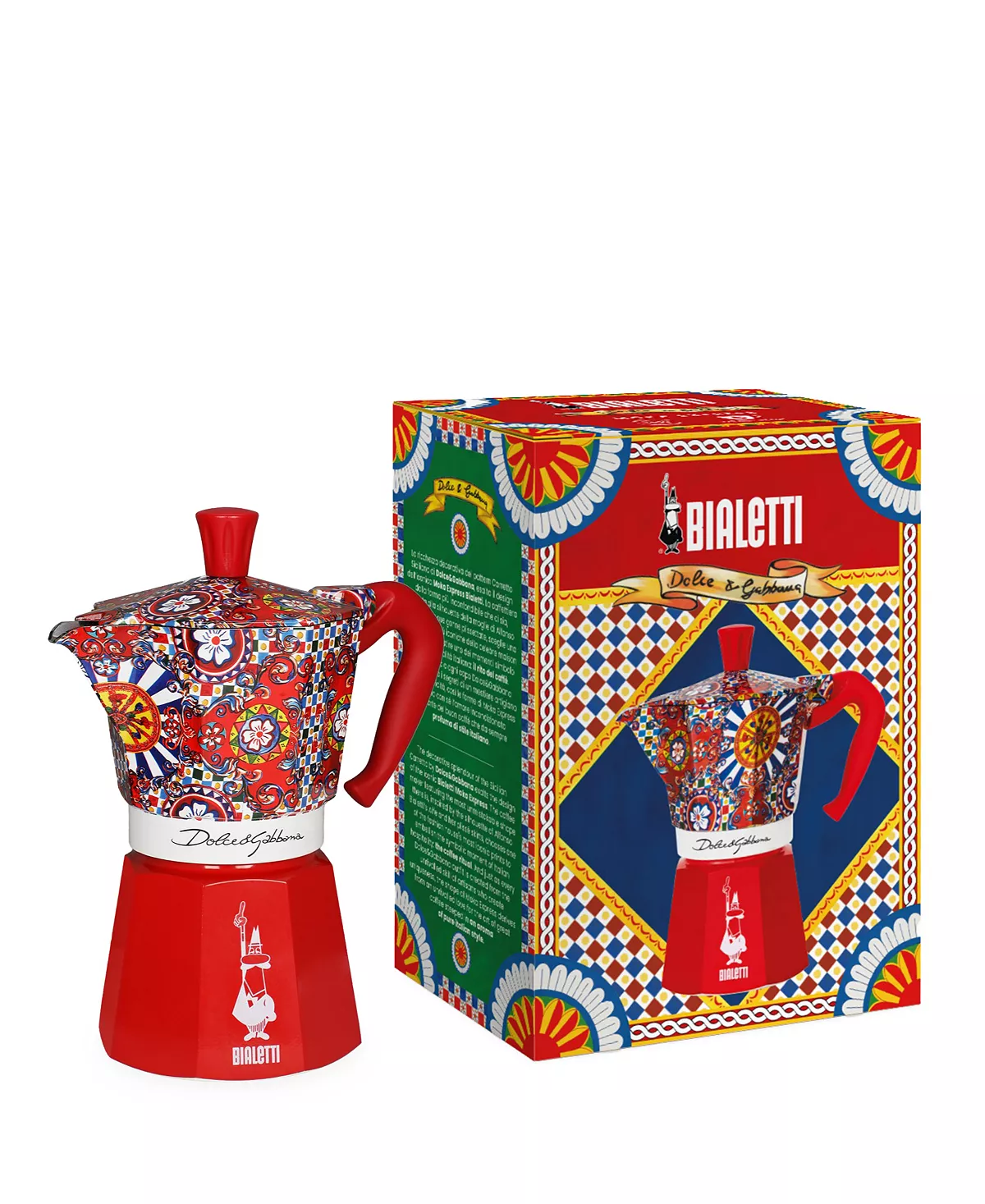 Bialetti Moka Express Dolce & Gabbana 6 Cup Stovetop Espresso Maker - Red - Image 5