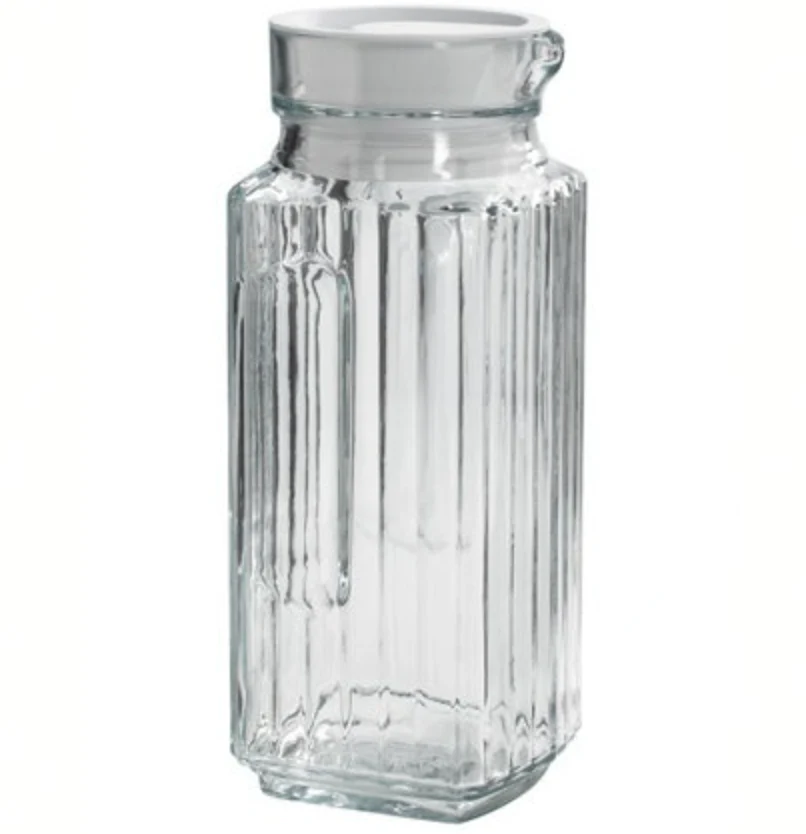 Bistro Pitcher With White Stopper - Clear Glass– 1-QT