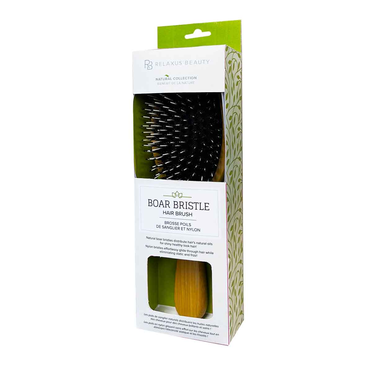 Boar & Nylon Bristle Bamboo Hair Brush - Image 3