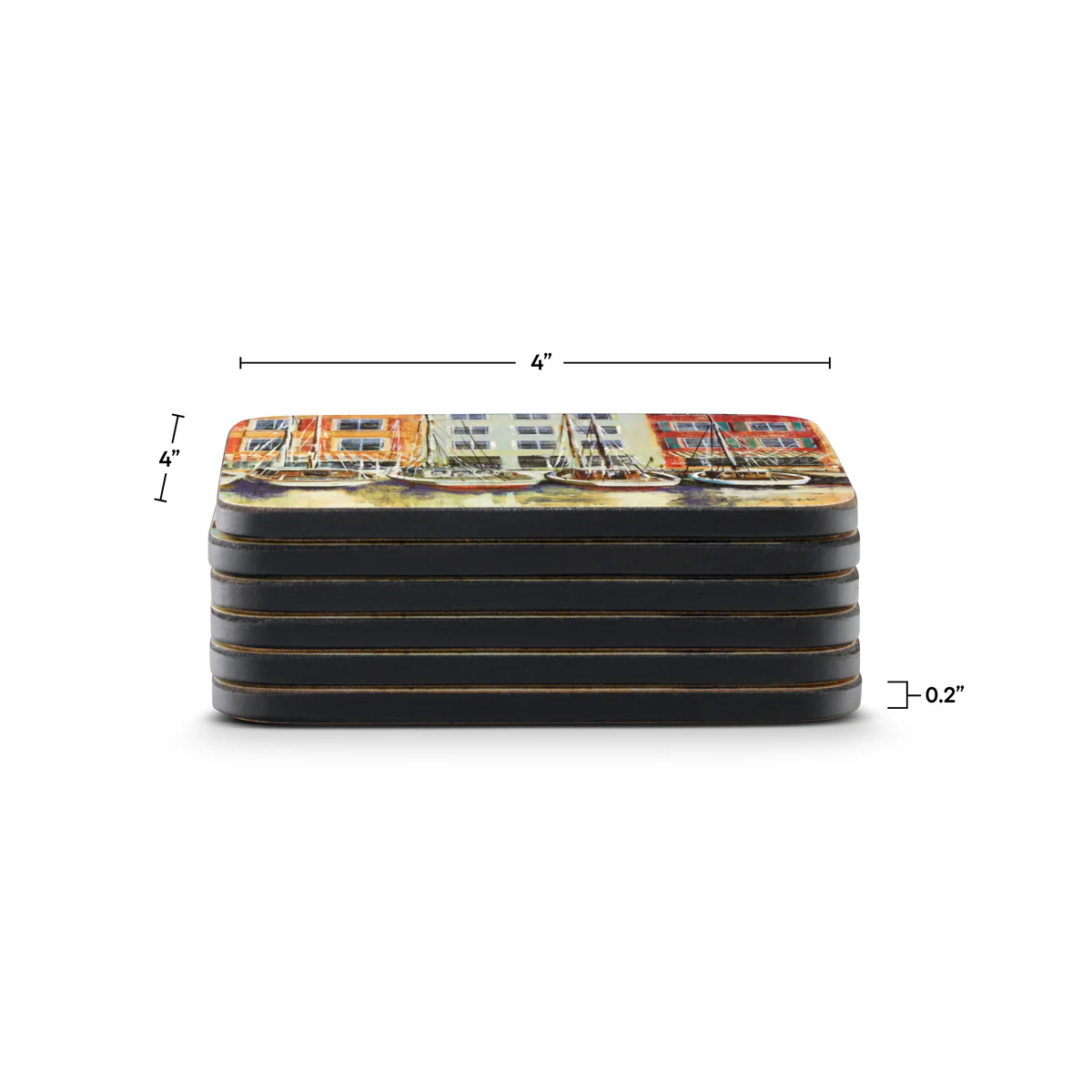 Boat Scene Coasters – Set of 6 - Image 4