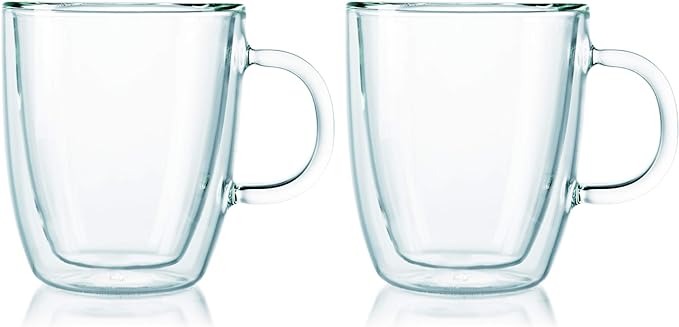 Bodum Bistro Double-Wall Insulated Glass Mug – 10 Oz. – Set of 2 - Image 2