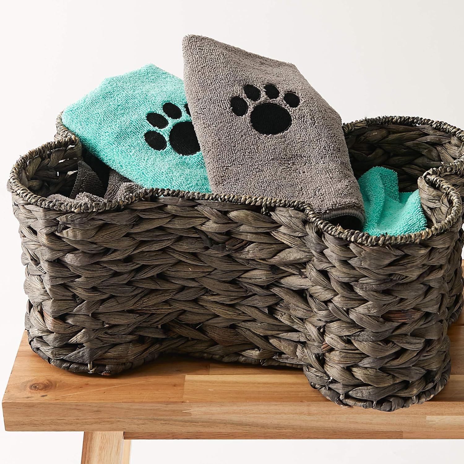 Bone Dry Pet Grooming Towel Embroidered Absorbent Microfiber – 15" x 30" Aqua - Image 6