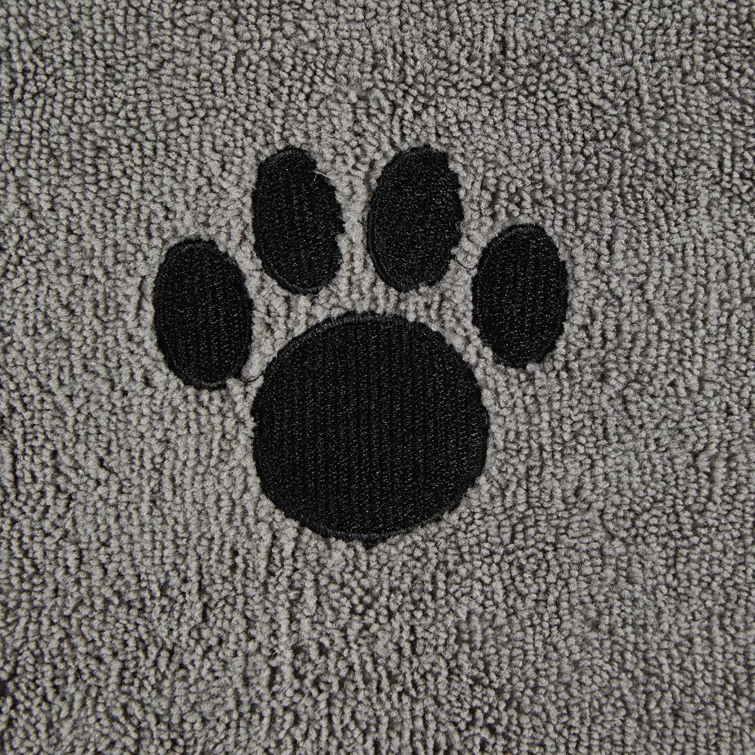 Bone Dry Pet Grooming Towel Embroidered Absorbent Microfiber – 15" x 30" Gray - Image 3