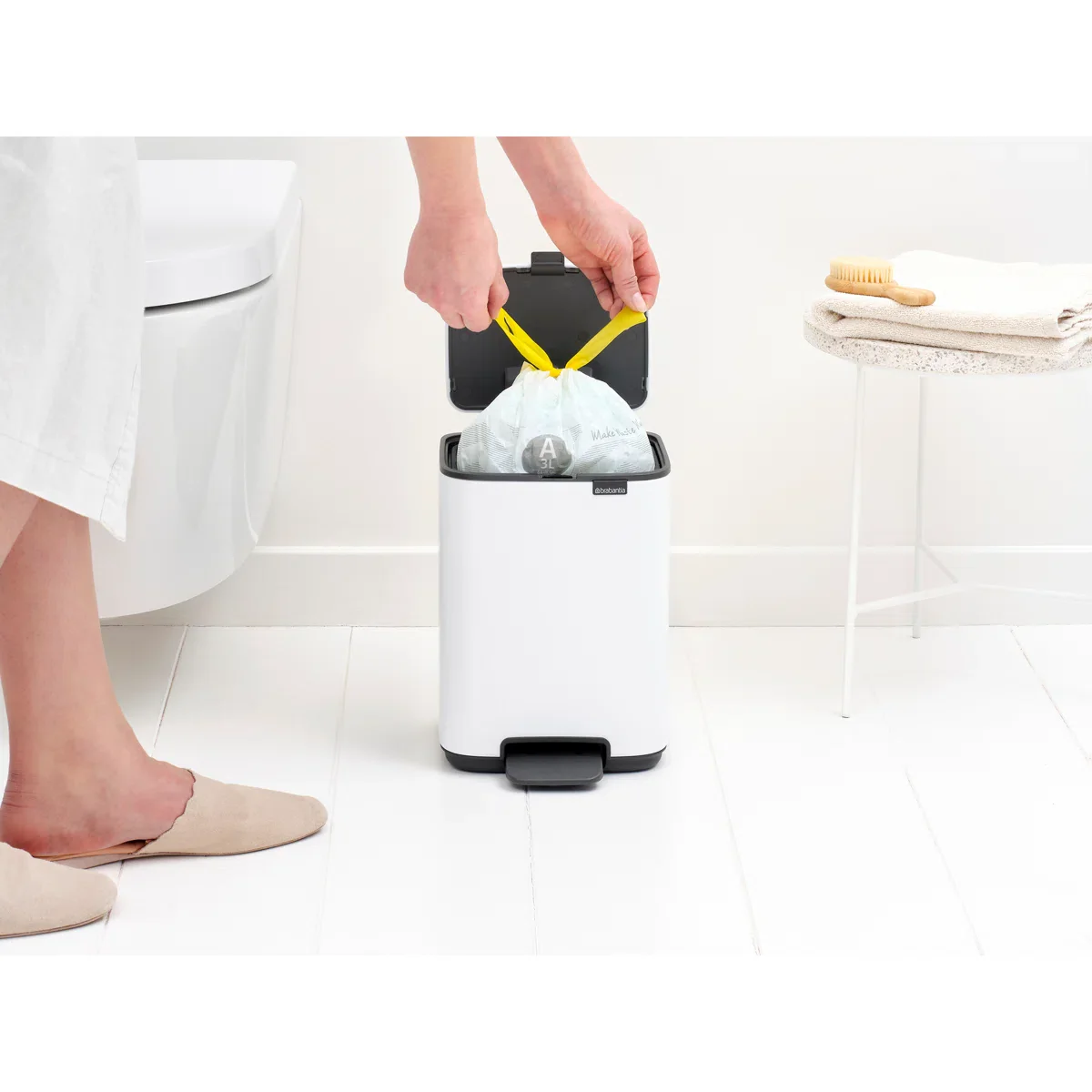 Brabantia Bo Petite Step-On Trash Can β 1.1 Gal β White - Image 3