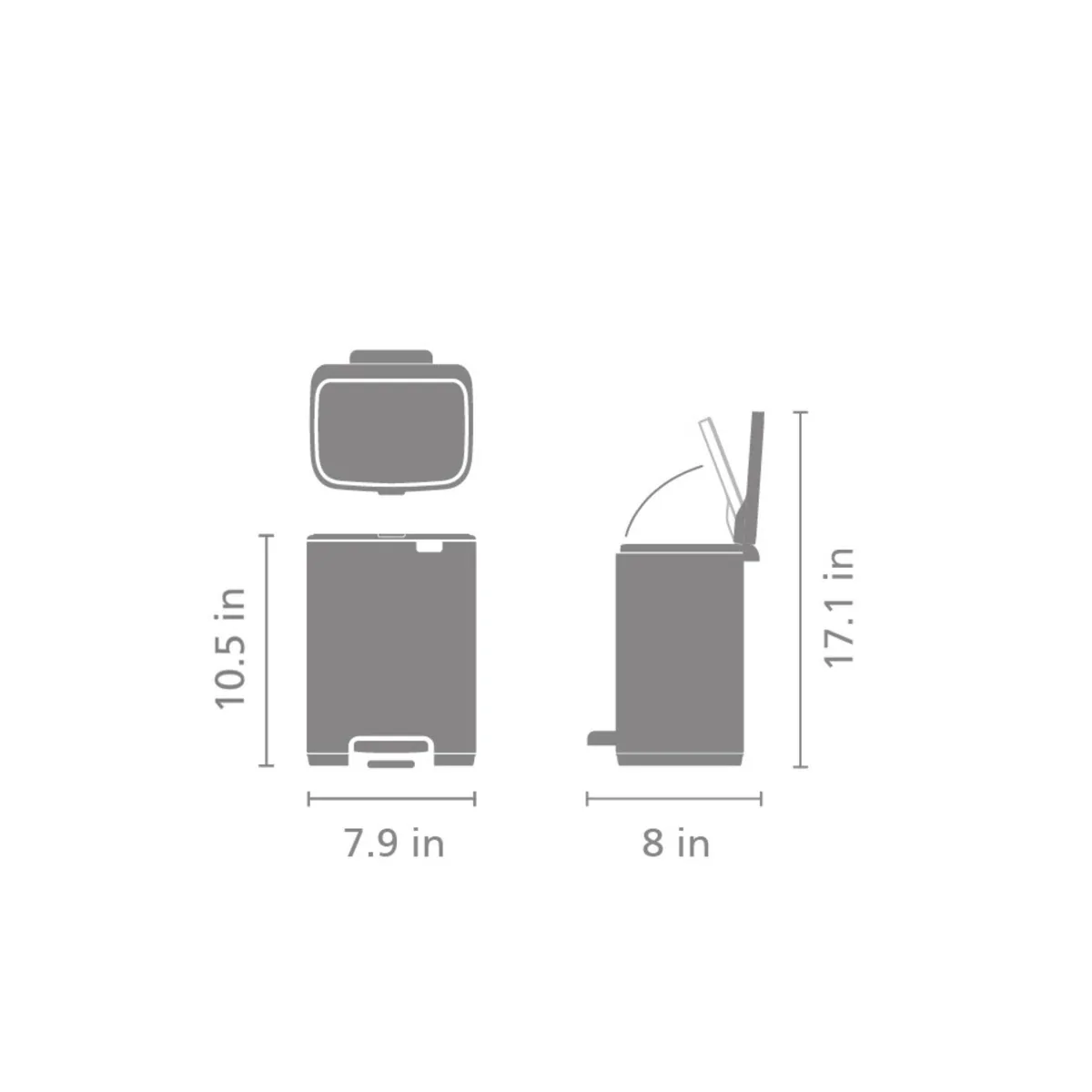 Brabantia Bo Petite Step-On Trash Can β 1.1 Gal β White - Image 4