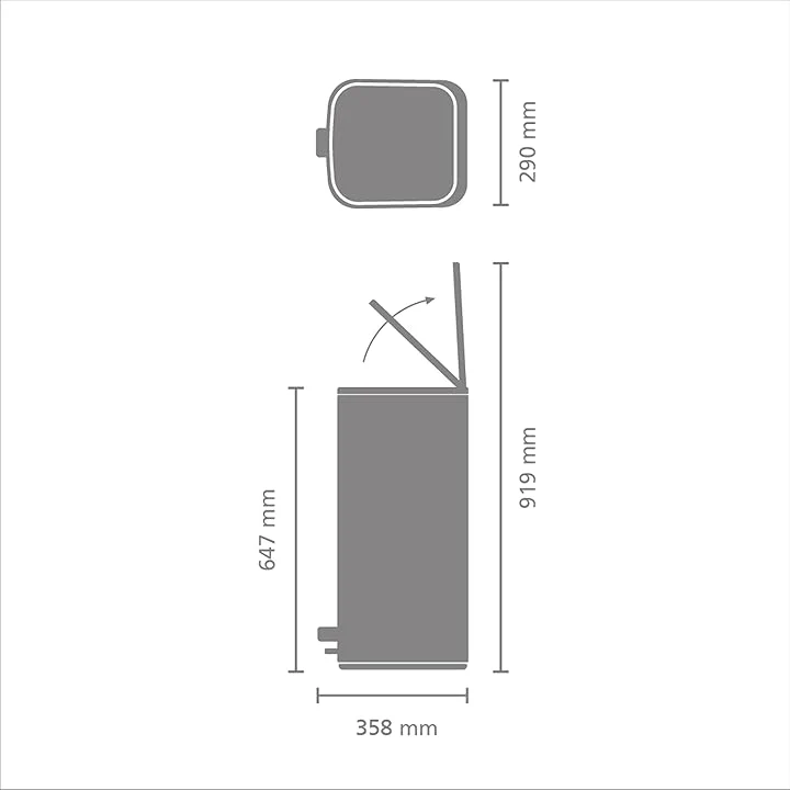 Brabantia Bo Step-On 8 Gallon Square Trash Can – White – LOCAL UPPER EAST SIDE DELIVERY ONLY (Copy) - Image 3