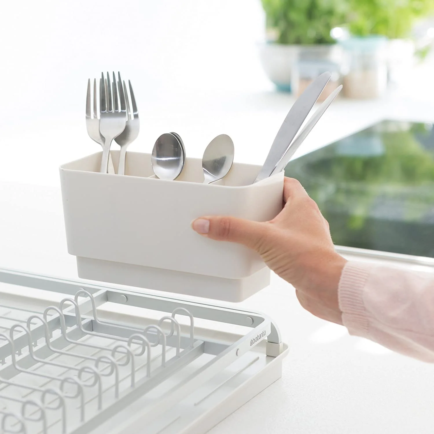 Brabantia Large Dish Drying Rack –  Light Gray - Image 3