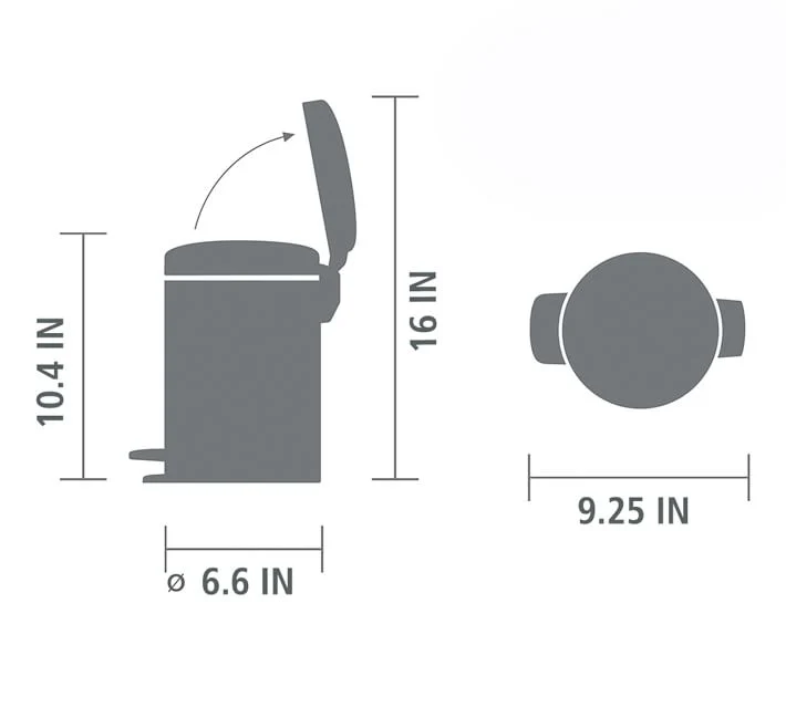 Brabantia NewIcon Step Trash Can – Matt Black – 0.8 Gal - Image 3