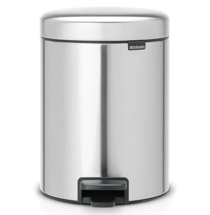 Brabantia NewIcon Matte Steel Fingerprint Proof Step-On Trash Can – 1.3 Gal.