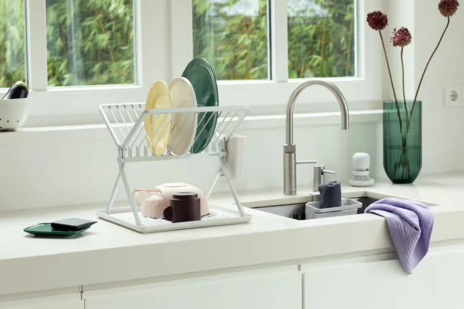 Brabantia Sinkside Foldable Dish Drying Rack – Light Grey - Image 6