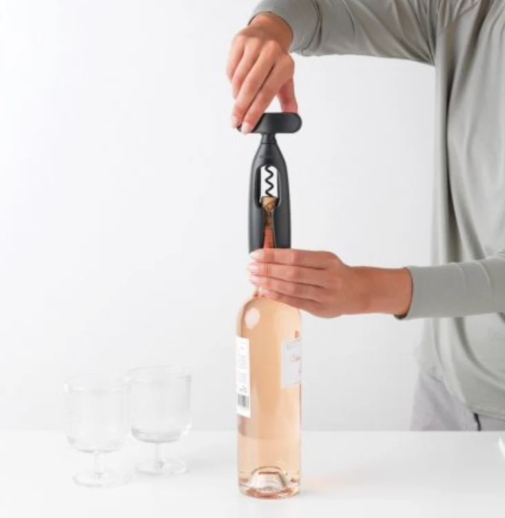Brabantia Tasty Wine Bottle Opener Corkscrew – Dark Grey - Image 4