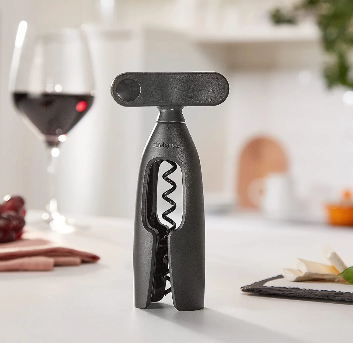 Brabantia Tasty Wine Bottle Opener Corkscrew – Dark Grey - Image 5