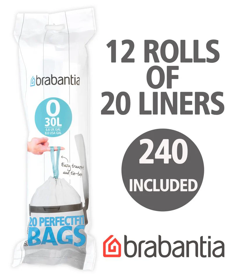 Brabantia Perfectfit Style O Trash Can Liners – 8 Gal. – 20 Liners - Image 2