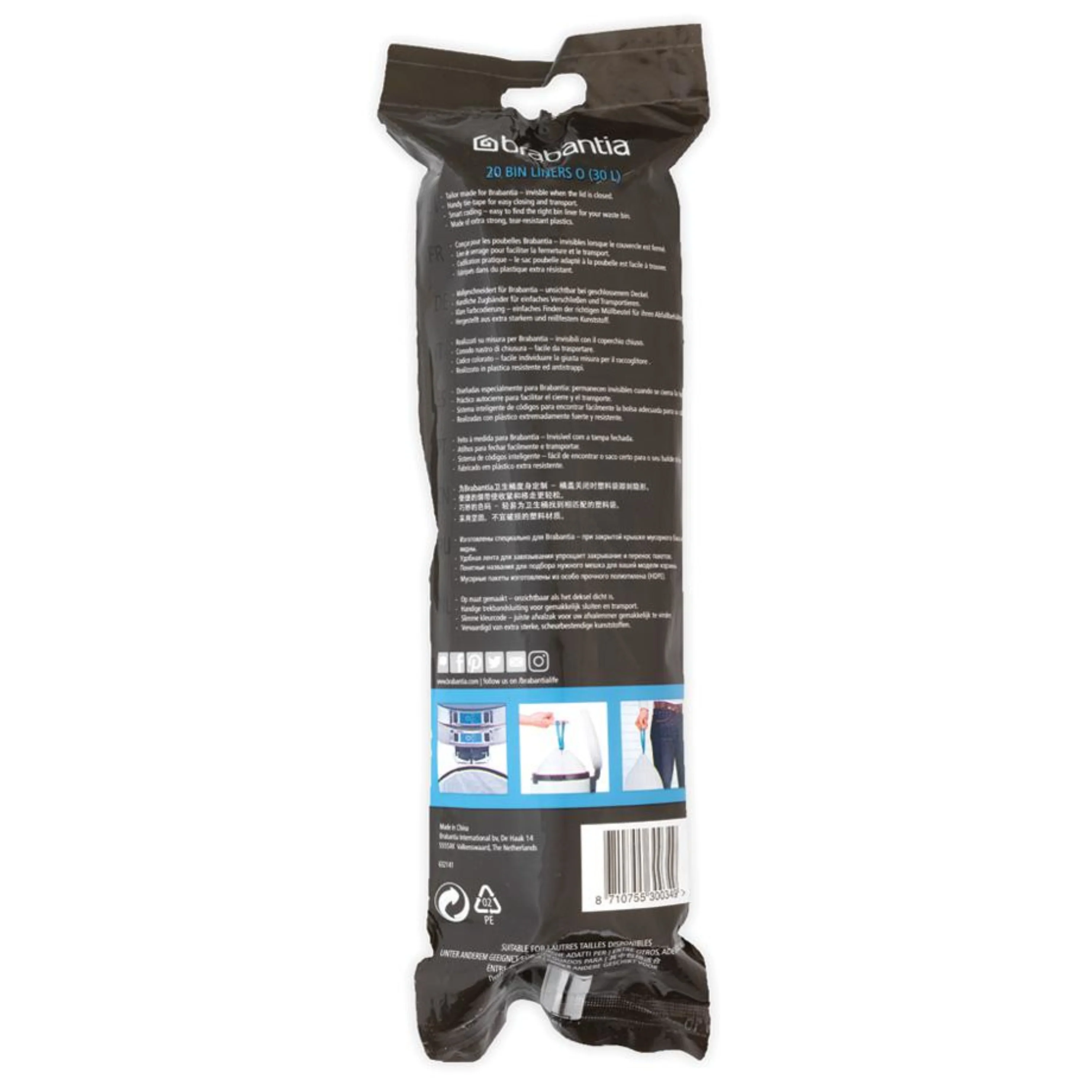 Brabantia Perfectfit Style O Trash Can Liners – 8 Gal. – 20 Liners - Image 3