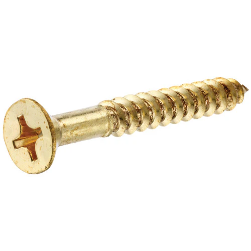 Brass Flat Head Phillips Wood Screw - #8 x 3/4" β 10 Pack