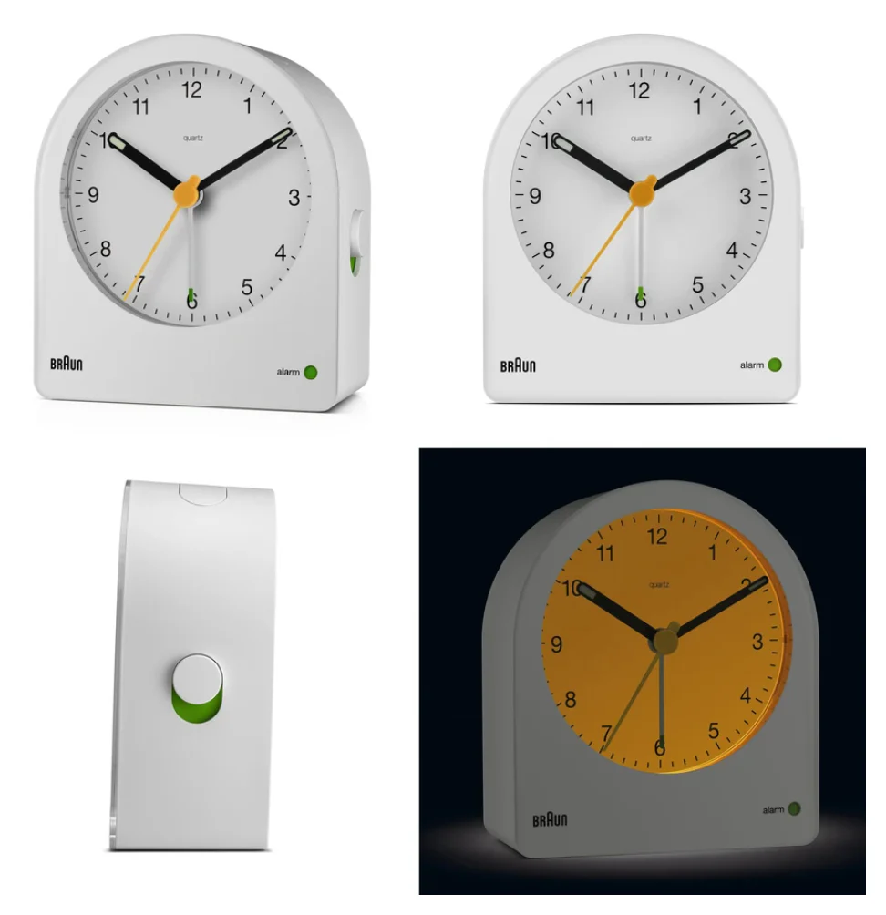 Braun BC22 Analog Alarm Clock With Continuous Backlight – White - Image 2