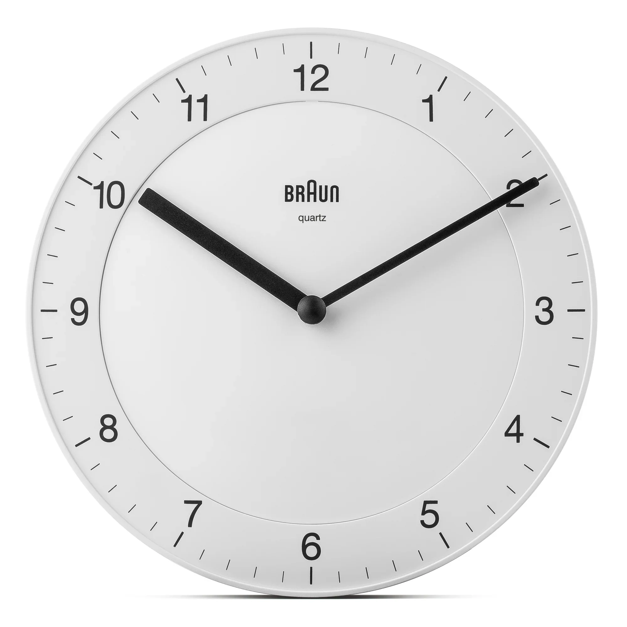 Braun Analogue Wall Clock BC06 With Silent Sweeping Quartz Movement β White - 9"