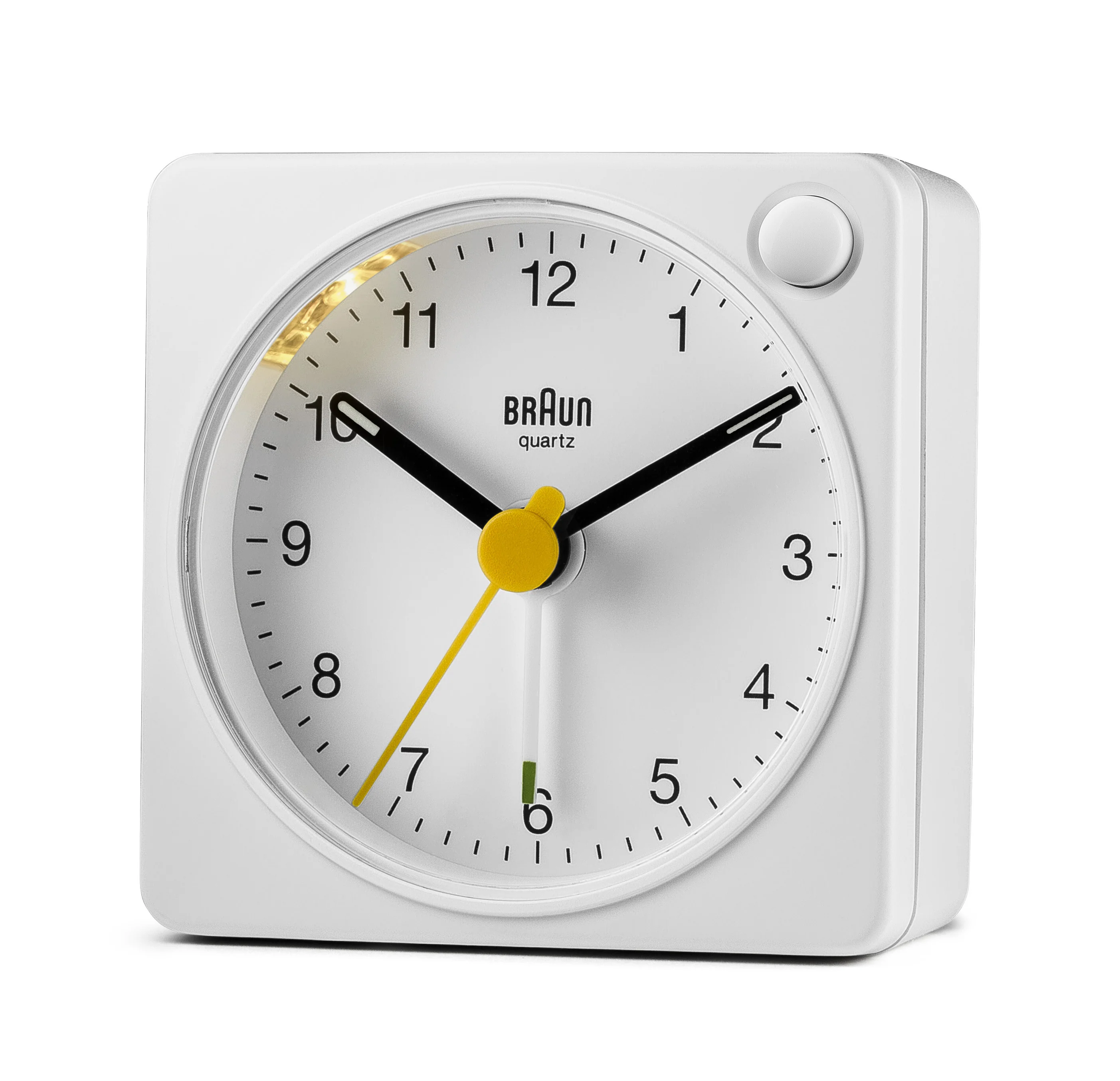 Braun Classic Travel Analogue Alarm Clock – White/White - Image 3