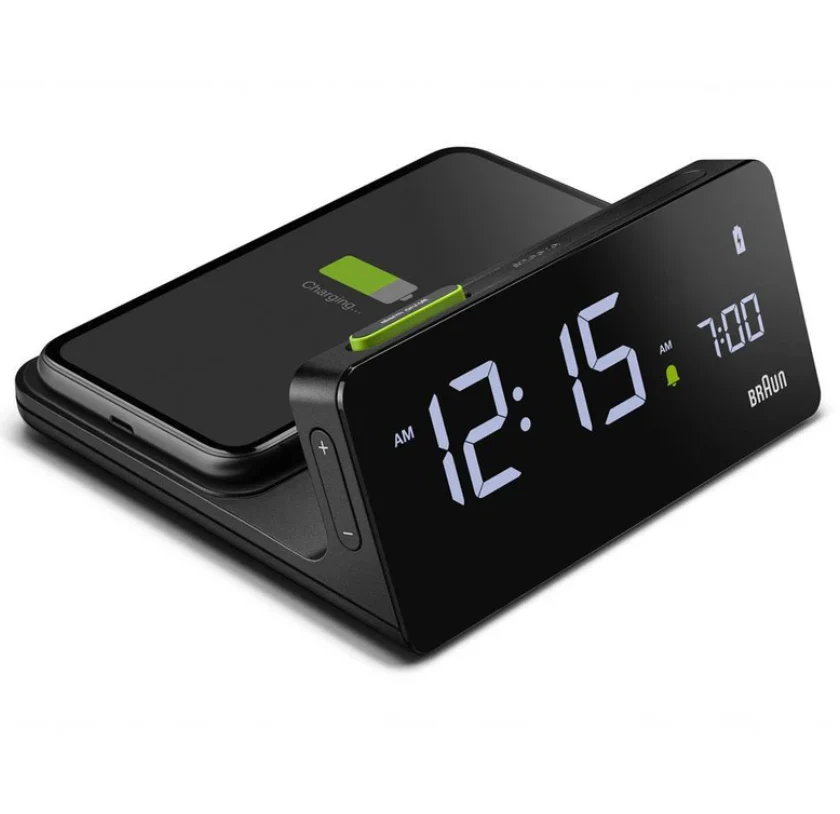 Braun Digital Clock – Wireless Charging Dock - Black - Image 3